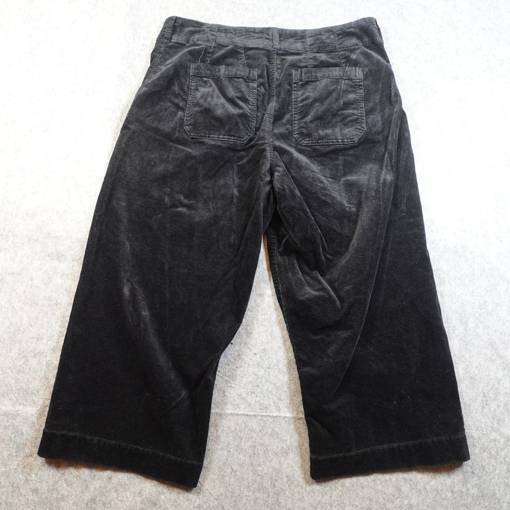 Anthropologie Maeve Pants Womens 18W Colette Corduroy Cropped Wide Leg Black - Picture 13 of 14